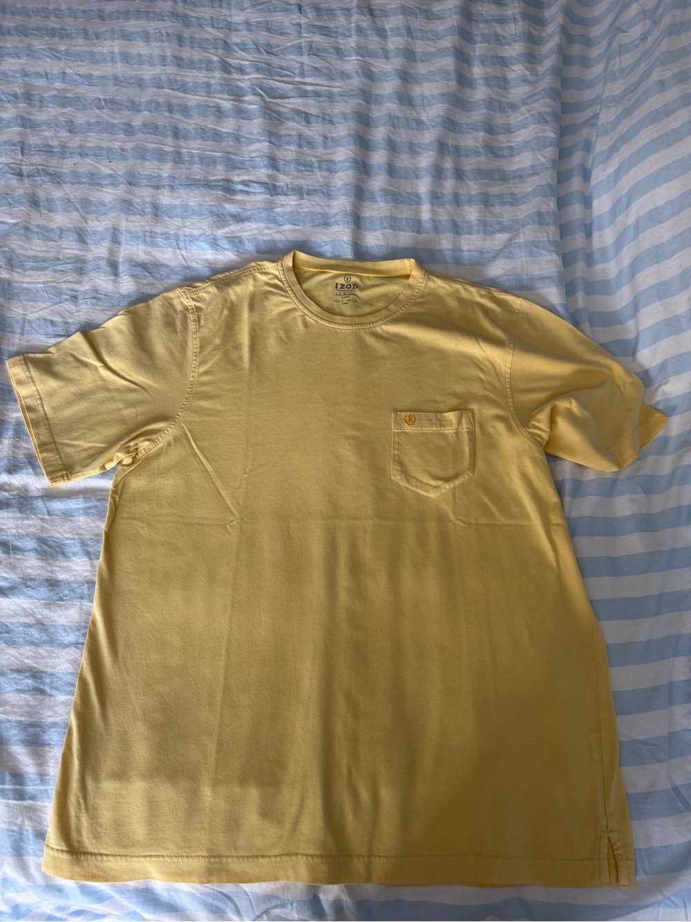 Izod Men’s Light Yellow Short Sleeve Pocket Tee